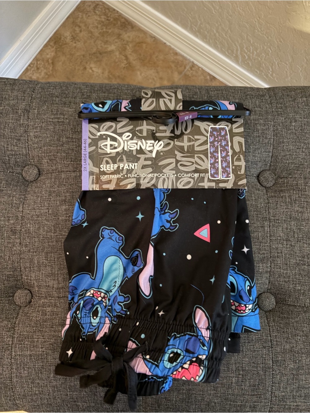Disney Blue & Black Stitch Lounge Pants